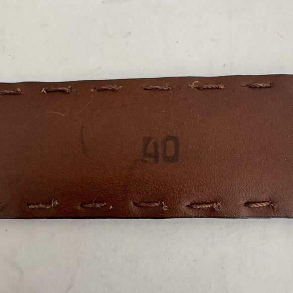 Torino Aniline Kipskin Shoulders Brown  Leather Belt Men’s 40 Made in USA 65561 - Picture 12 of 15